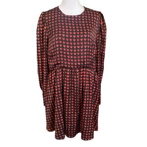 Zara Woman Red Heart Baby Doll‎ Dress Size Large